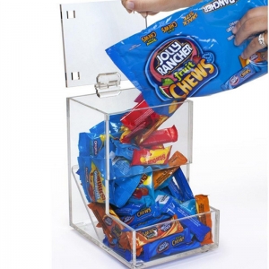 Caja de caramelo de acrílico transparente con tapa 