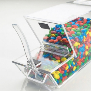 Caja de almacenaje de acrílico personalizada del alimento para la exhibición del caramelo 