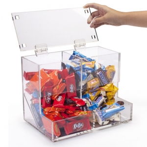 Caja de caramelo de acrílico transparente con tapa 