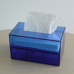 perspex rectangular caja de pañuelos de coche con cajón 