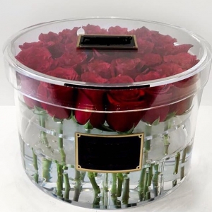 caja de regalo de la flor de acrílico clara venta superior decoración de la boda 
