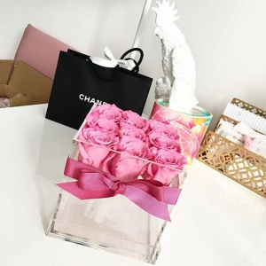 caja de embalaje de la flor de acrílico de lujo para el día de San Valentín 