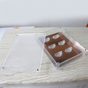 caja hecha a mano de las pestañas falsas de acrílico hecha en fábrica de 6 pares 