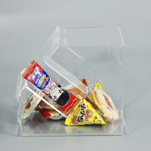 caja de caramelo de acrílico de forma cuadrada de color claro
