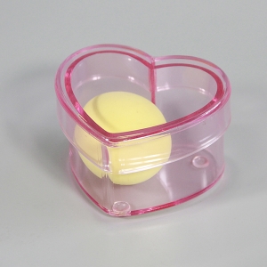 Caja de almacenamiento de acrílico pequeña rosa forma de corazón 