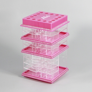 Rotating Pink Acrylic Lipstick Organizer 