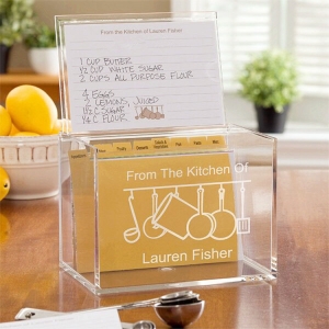 Caja de regalo creativa de acrílico personalizada transparente 4x6 de la receta 