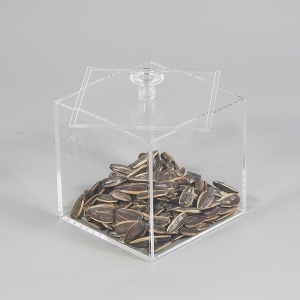 Caja de acrílico transparente cuadrada de plexiglás cuadrado 