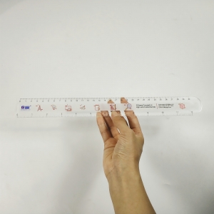 regla de oficina de plástico personalizada acrílico estudio escala recta regla / regla 