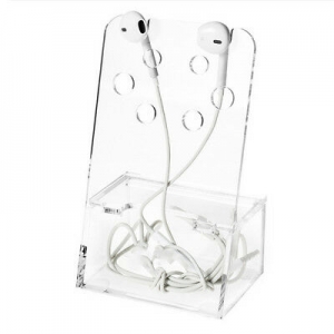 Soporte de acrílico para auriculares para soporte de accesorios de telefonía móvil 