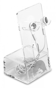 Soporte de acrílico para auriculares para soporte de accesorios de telefonía móvil 