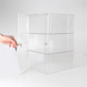 vitrina de plexiglás transparente transparente 3 niveles de acrílico display cabient 