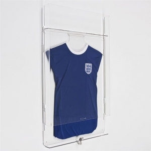 vitrina deportiva de acrílico montada en la pared caja de exhibición de la camiseta de plexiglás 