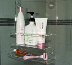 suministros de baño premium puerta colgante acrílico transparente ducha caddy 