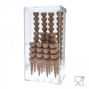 2019 soporte de cono de helado de acrílico transparente al por mayor-120 capacidad de cono 