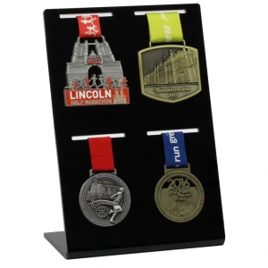 exhibición de medalla de acrílico de escritorio de venta directa de fábrica para cuatro medallas 
