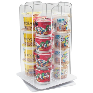 fabricar organizador rotativo acrílico transparente de 4 secciones para taza de cereal 
