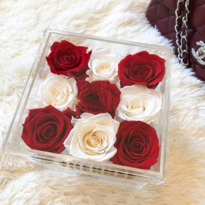 caja de regalo de flor de acrílico de lujo de 9 hoyos 