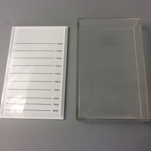 Caja de extensión de pestañas de acrílico transparente con bandeja de pestañas 