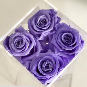 delux boutique 12 caja de rosas acrílicas para tallos largos flores 