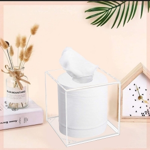 caja de pañuelos de acrílico moderna para la decoración del hogar
 