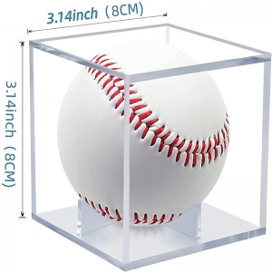 Caja de exhibición de béisbol acrílica de plexiglás pequeña al por mayor apilable
 
