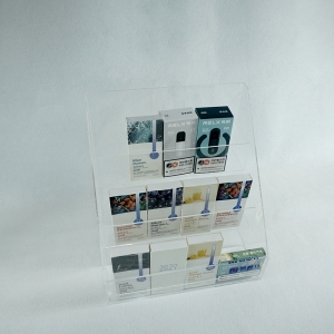 estante de soporte de exhibición de cigarrillo electrónico de acrílico transparente de 3 niveles personalizado
 