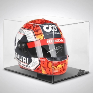 Mini vitrina de acrílico transparente personalizada para casco de fútbol
 