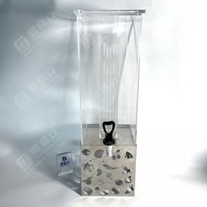 Venta al por mayor Dispensador de bebidas de acrílico transparente cuadrado de 2 galones 