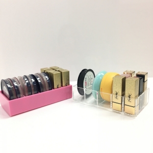 Organizador compacto del maquillaje del acrílico rosado 