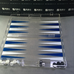 lucite clear acrylic chess and backgammon 