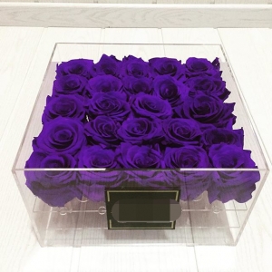 boda deluxe crystal 25 rosas caja personalizada acrílico signature 25 bloom box 