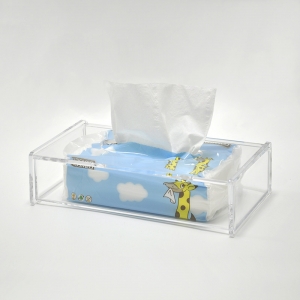 soporte de caja de pañuelos rectangular personalizado con cajón 