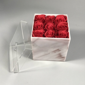 caja de presentación de flores de acrílico