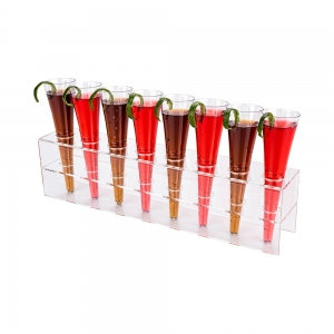 Clear Tek Clear Acrylic Food Wine Cone Holder - 8 ranuras - 12 3/4 "x 2 1/4" x 3 1/4 "- 1 caja de recuento 