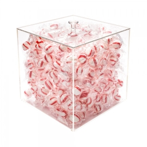 fabricante al por mayor caja de fruta de almacenamiento de exhibición de acrílico transparente transparente 