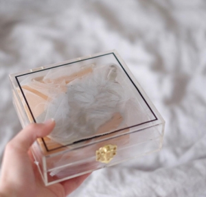 Caja de regalo de acrílico transparente nuevo bebé caja de regalo de plástico de bautizo 