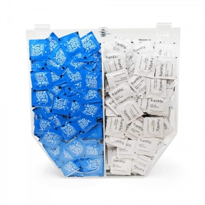 Dispensador de condones de 2 compartimentos