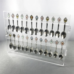 caja de exhibición de cuchara de recuerdo de acrílico transparente