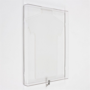 vitrina deportiva de acrílico montada en la pared caja de exhibición de la camiseta de plexiglás 