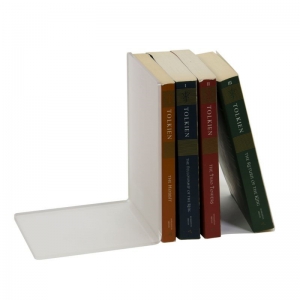 venta al por mayor en forma de l claro soporte de libro de acrílico decorativa de cristal termina libro 