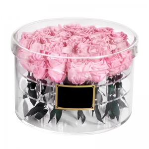 caja de flores de acrílico rosa claro de 21 hoyos transparente 