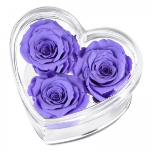 De lujo clara corazón de acrílico en forma de rosa flor caja de plexiglás de la caja de regalo 