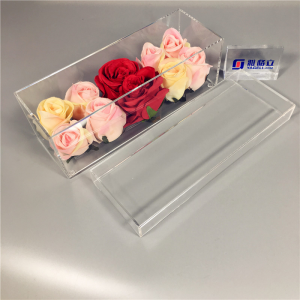 caja de presentación de acrílico para rosa