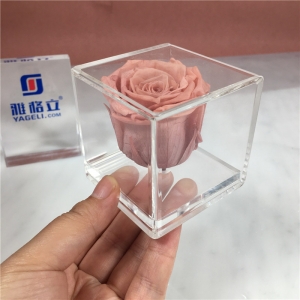 caja de flores rosa acrílica desmontable de nuevo estilo 