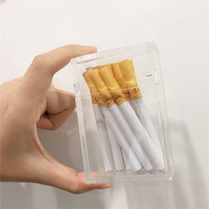 caja de cigarrillos de metacrilato de acrílico transparente cristalino 