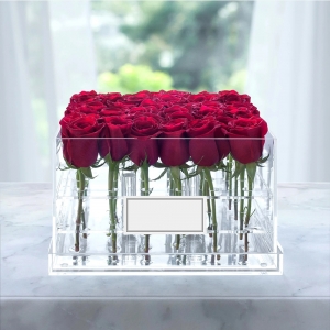 caja de acrílico 25 rosas