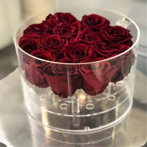  Yageli Al por mayor caja redonda de flores de acrílico rosa 