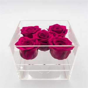 delux boutique 12 caja de rosas acrílicas para tallos largos flores 
