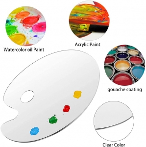 Paleta de colores ovalada plástica pequeña de acrílico de la pintura del artista de la acuarela 